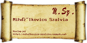 Mihálkovics Szalvia névjegykártya